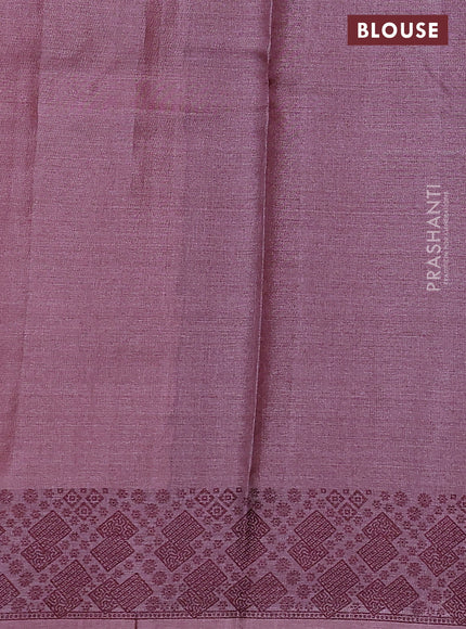 Pure tussar silk saree pastel maroon with allover thread woven buttas and thread woven border