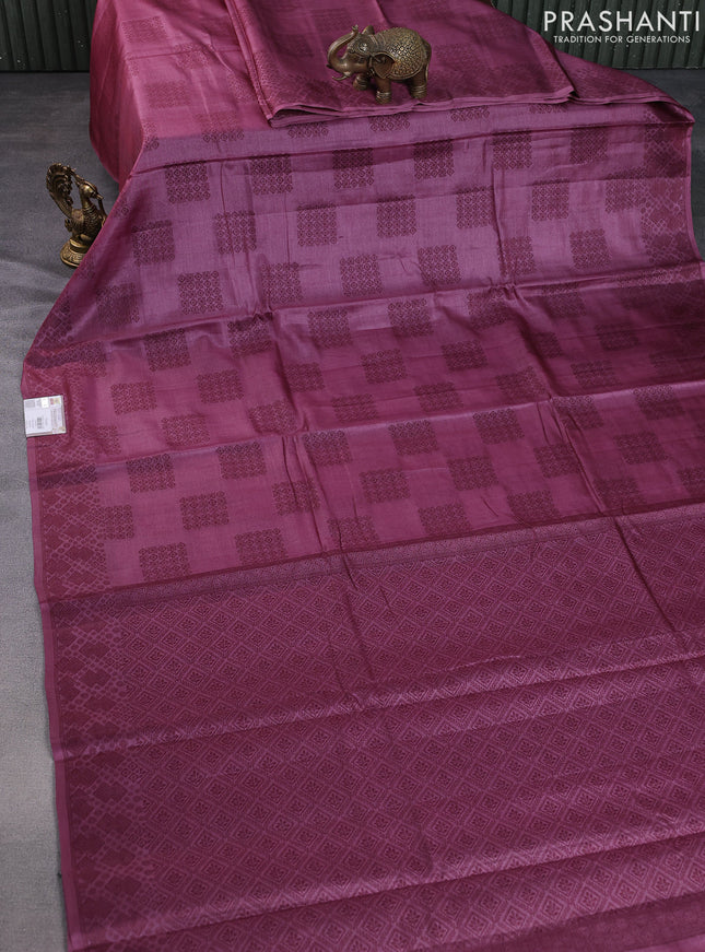Pure tussar silk saree pink with allover thread woven buttas and thread woven border