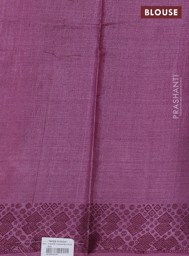 Pure tussar silk saree pink with allover thread woven buttas and thread woven border