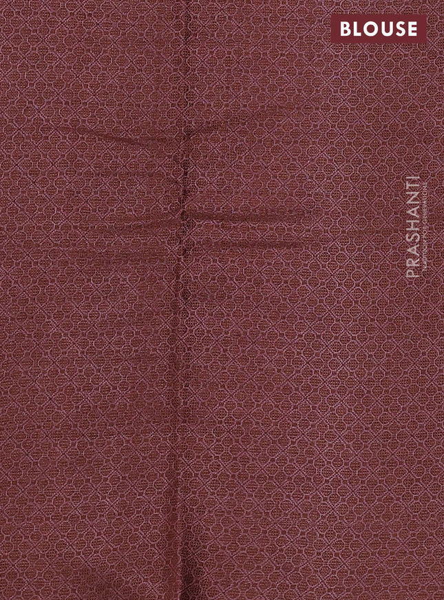 Pure tussar silk saree pastel maroon with thread woven buttas in borderless style