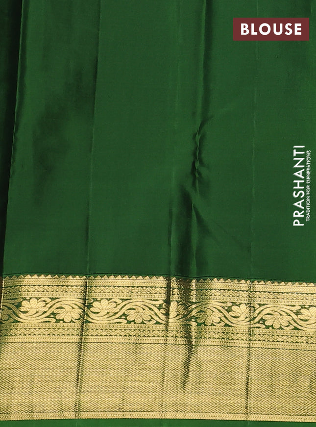 Pure kanchipuram silk saree pink and green with annam zari woven buttas and rich zari woven border