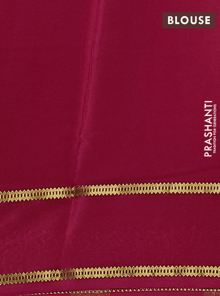 Pure mysore crepe silk saree pink with plain body and zari woven embroidery & cut work border