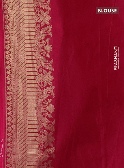 Banarasi silk saree dark pink with allover zari woven brocade weaves and zari woven border