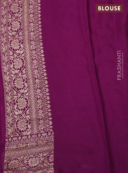 Banarasi crepe saree deep purple with allover thread & zari brocade weaves and woven border