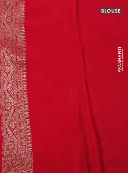 Banarasi crepe saree red with allover thread & zari weaves and woven border