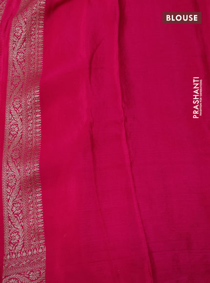 Banarasi crepe saree pink with allover thread & zari weaves and woven border