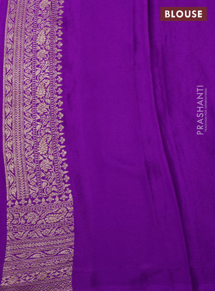 Banarasi crepe saree violet with allover thread & zari weaves and woven border