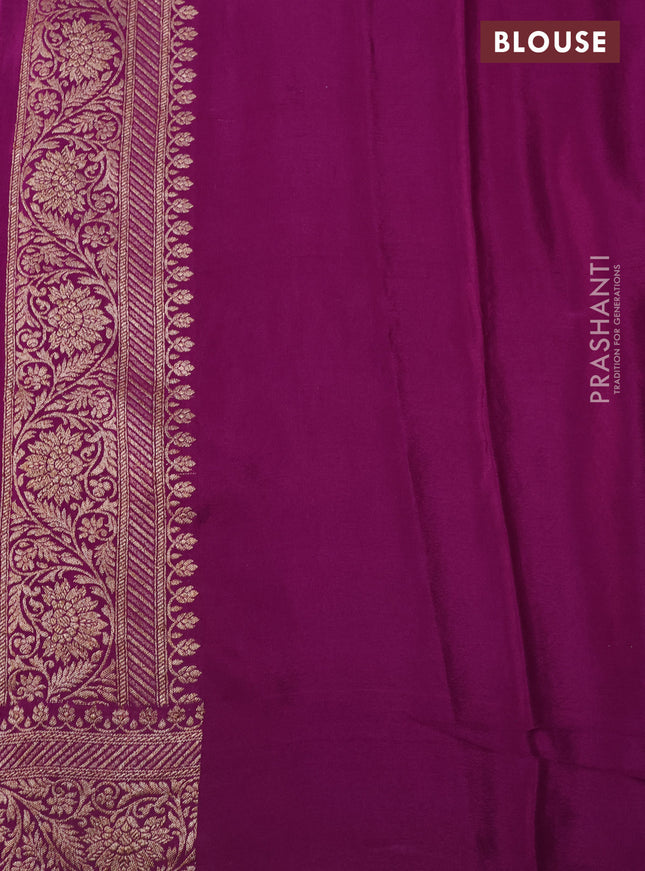 Banarasi crepe saree deep purple with allover thread & zari weaves and woven border