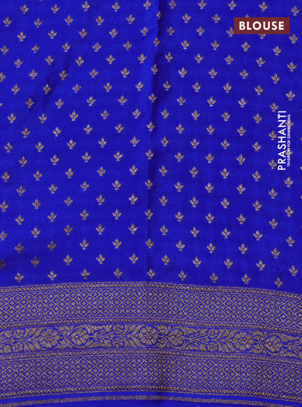 Banarasi crepe saree royal blue and cs blue with allover geometric zari weaves and woven border