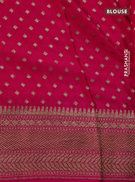Banarasi crepe saree red and pink with allover geometric zari weaves and woven border