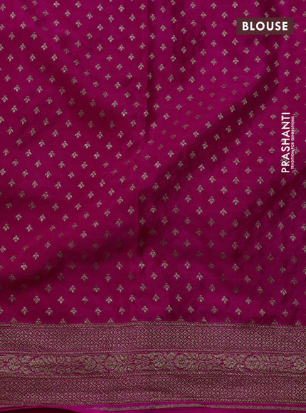 Banarasi crepe saree pink and red with allover geometric zari weaves and woven border