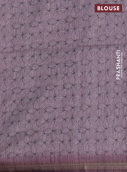 Semi tussar saree pastel pink with allover butta prints and long printed border