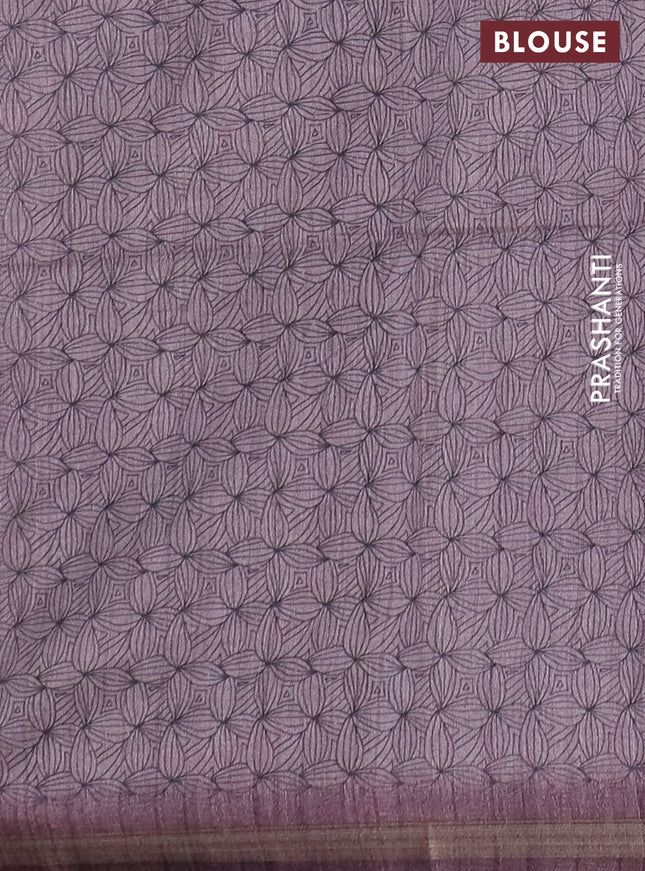 Semi tussar saree pastel pink with allover butta prints and long printed border