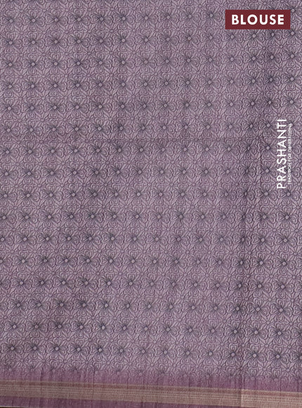 Semi tussar saree pastel pink shade with allover butta prints and long printed border