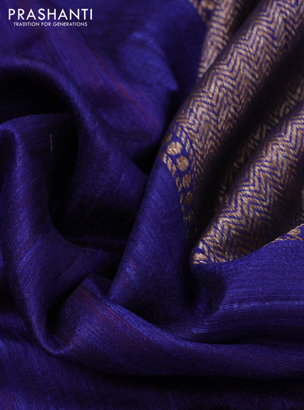 Banarasi raw silk saree navy blue and pink with geometric weaves and woven border