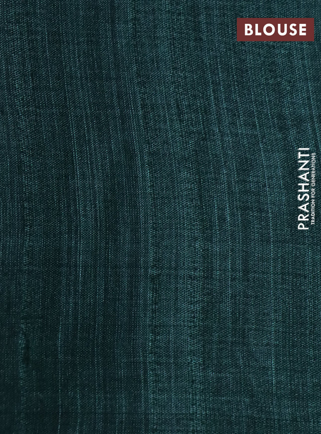 Pure tussar silk saree green shade with allover digital prints and long printed border