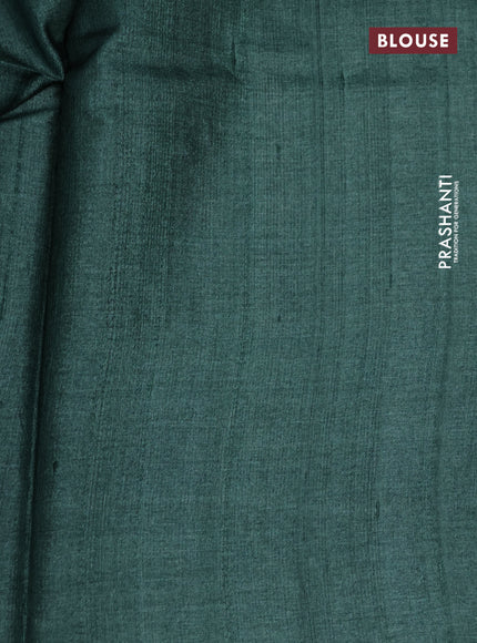 Pure tussar silk saree beige and multi colour with floral butta prints and printed border