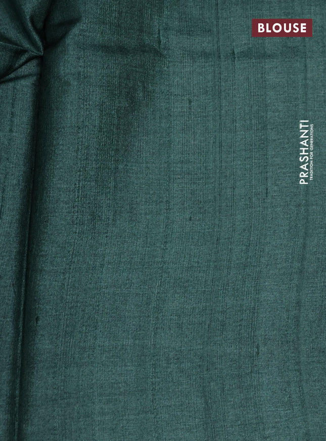 Pure tussar silk saree beige and multi colour with floral butta prints and printed border