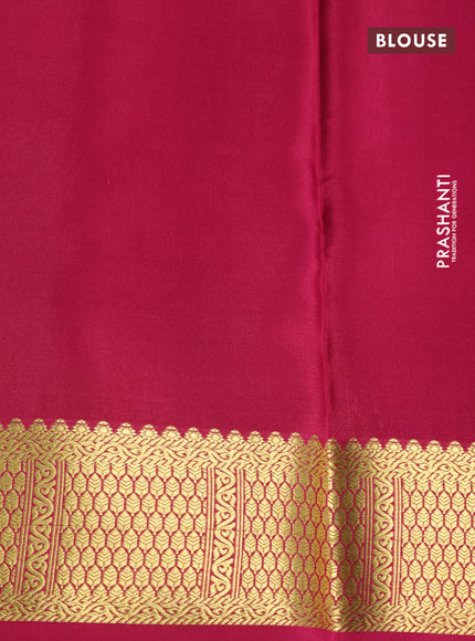 Pure mysore silk saree light blue and pink with plain body and zari woven border