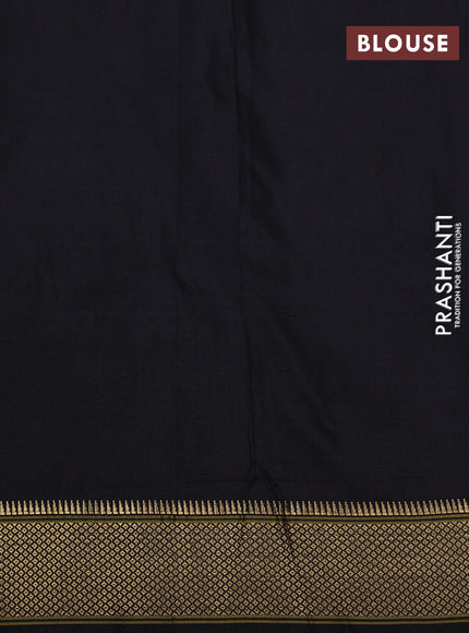 Pure paithani silk saree black with zari woven peacock buttas and paithani design pallu