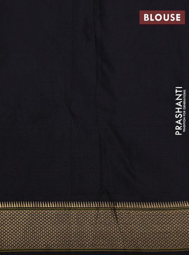 Pure paithani silk saree black with zari woven peacock buttas and paithani design pallu