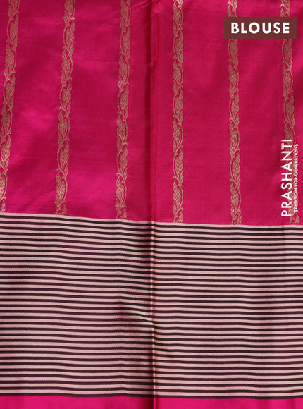 Banarasi katan silk saree mango yellow and pink with thread & zari woven buttas and simple border