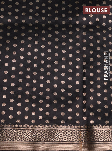 Banarasi katan silk saree black with zari woven floral buttas and zari woven border