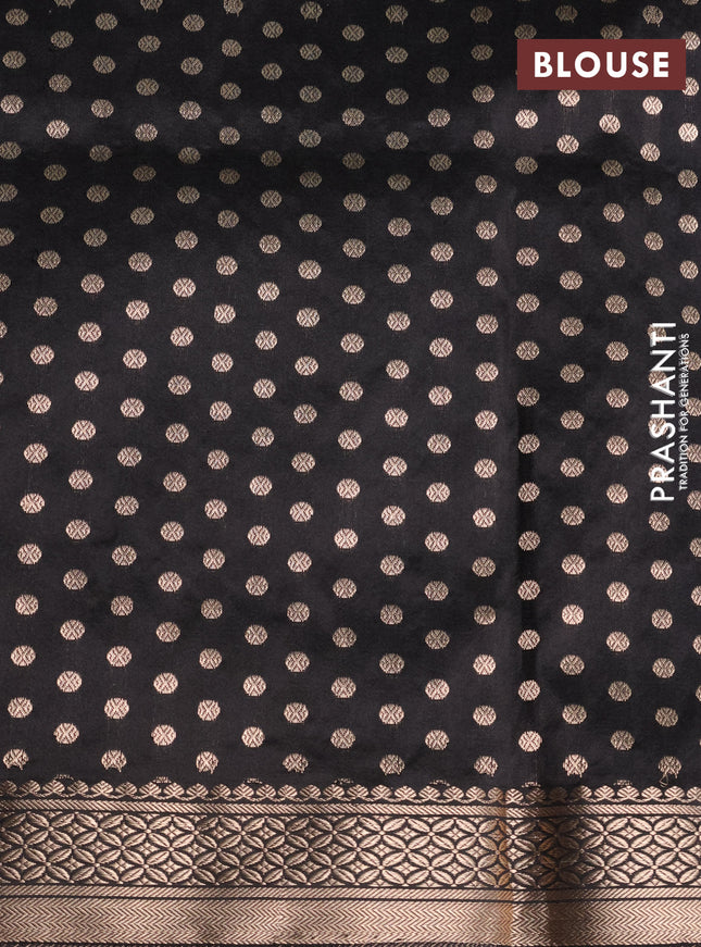 Banarasi katan silk saree black with zari woven floral buttas and zari woven border