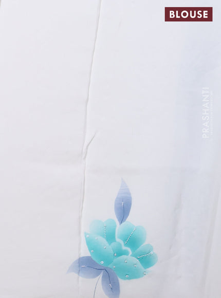 Pure organza silk saree cream with sequin buttas and beaded work border