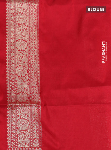 Pure banarasi uppada silk saree red with allover zari woven butta weaves and zari woven border