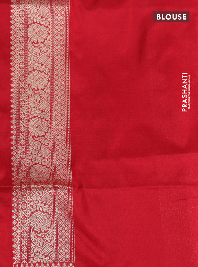 Pure banarasi uppada silk saree red with allover zari woven butta weaves and zari woven border