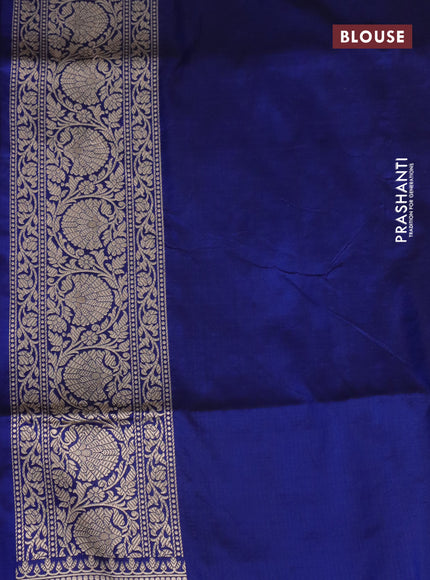 Pure banarasi uppada silk saree blue with allover zari woven butta weaves and zari woven border