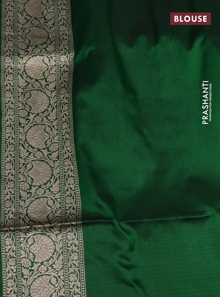 Pure banarasi uppada silk saree green with allover zari woven butta weaves and zari woven border
