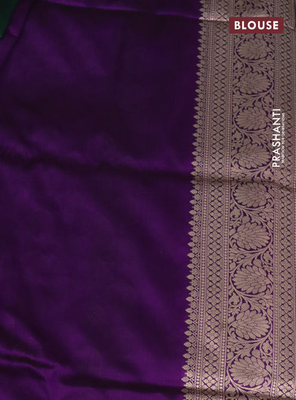 Pure banarasi uppada silk saree purple with allover zari woven brocade weaves and zari woven border