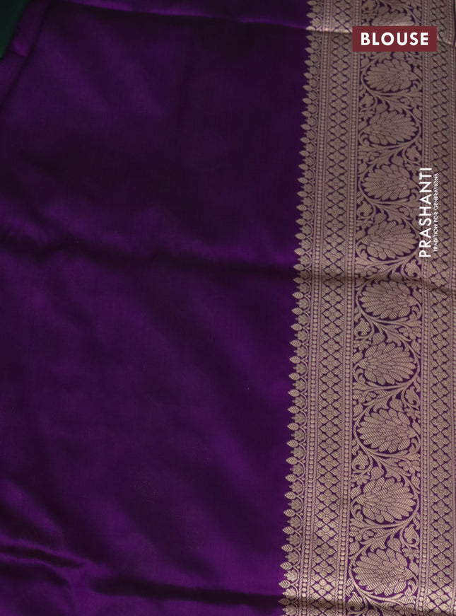 Pure banarasi uppada silk saree purple with allover zari woven brocade weaves and zari woven border
