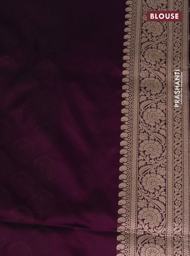 Pure banarasi uppada silk saree wine shade with allover zari woven butta weaves and zari woven border