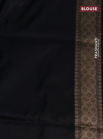 Pure banarasi uppada silk saree black with allover brocade weaves and woven border