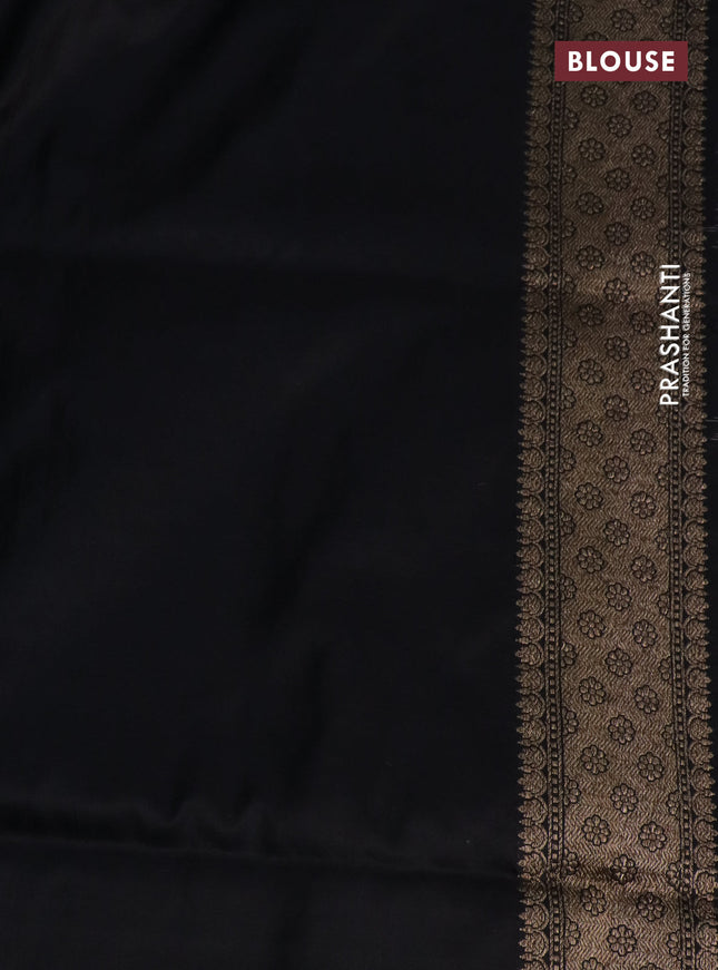 Pure banarasi uppada silk saree black with allover brocade weaves and woven border