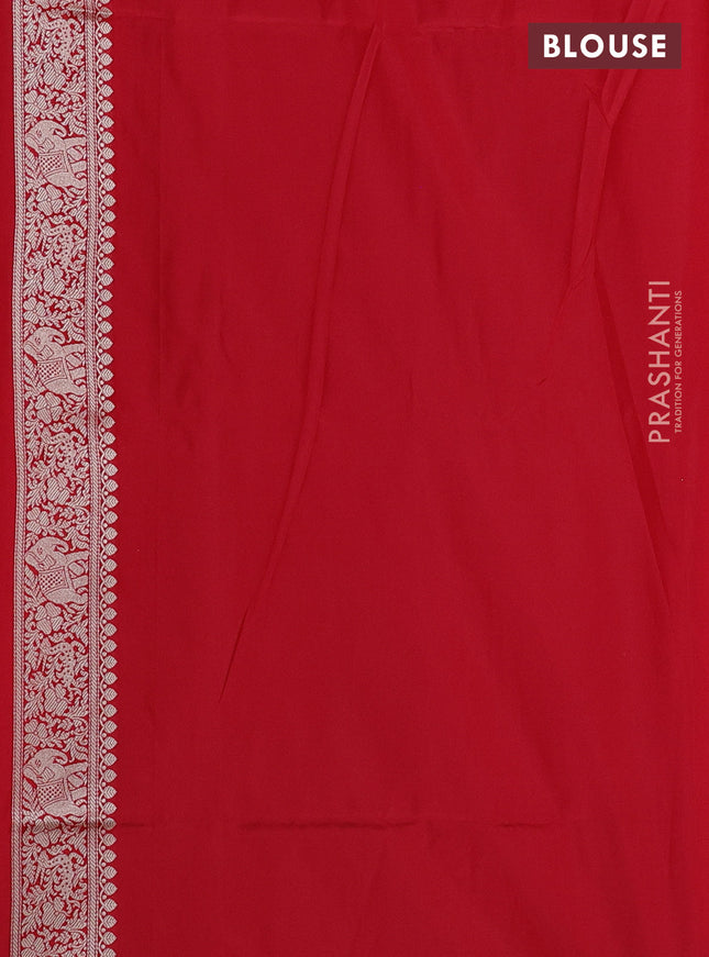 Pure banarasi uppada silk saree red with allover vanasingaram weaves and woven border