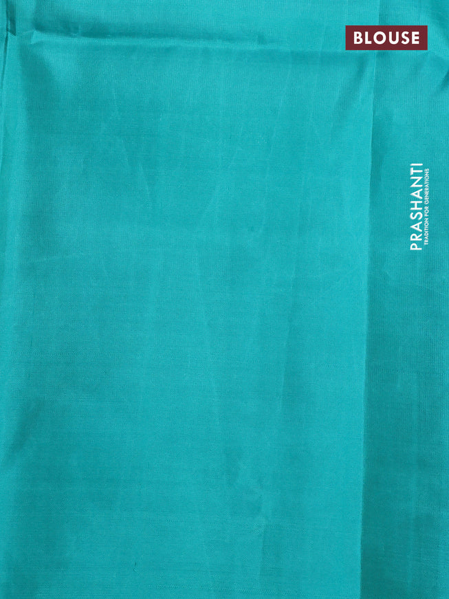 Pure soft silk saree lime green and teal green with allover silver zari woven brocade weaves in borderless style