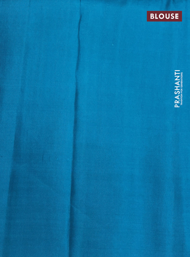 Pure soft silk saree peach pink and cs blue with allover silver zari woven brocade weaves in borderless style