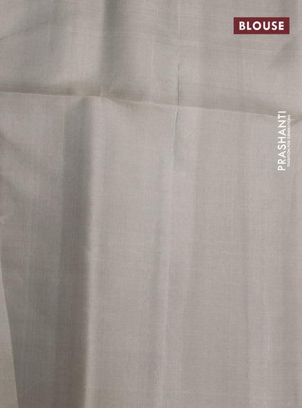 Pure soft silk saree blue and grey shade with alloven silver zari woven brocade weaves and long zari woven border