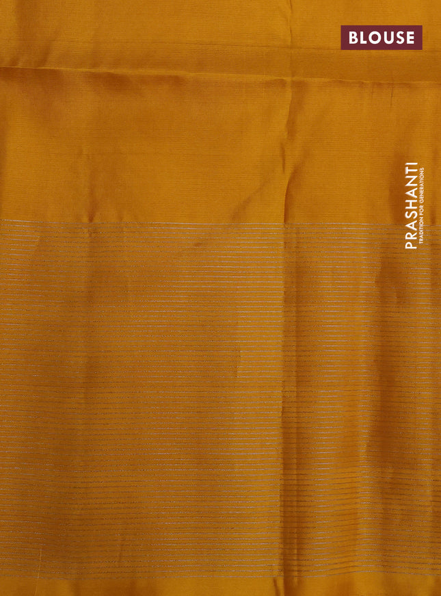 Pure soft silk saree magenta pink and yellow with allover silver zari woven brocade weaves and long zari woven border