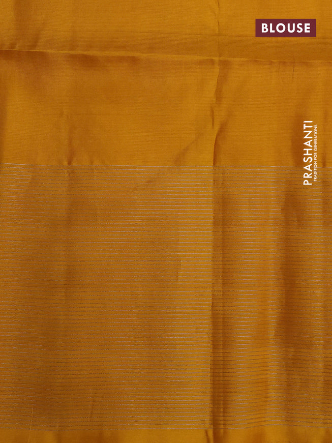 Pure soft silk saree magenta pink and yellow with allover silver zari woven brocade weaves and long zari woven border