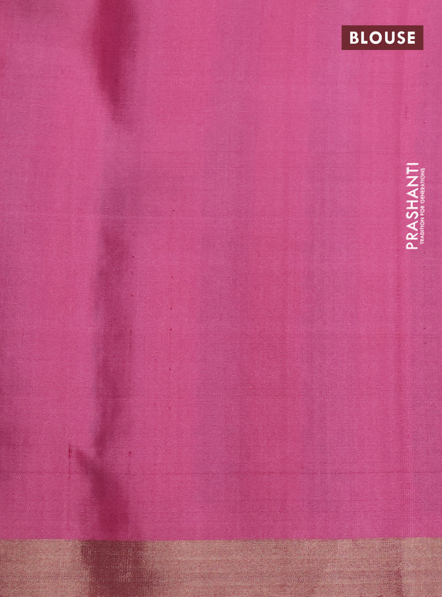 Pure soft silk saree pink with zari woven buttas and thread & zari woven border