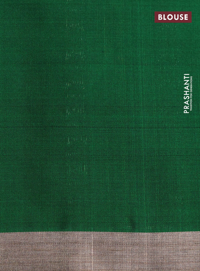 Pure soft silk saree green with zari woven buttas and thread & zari woven border