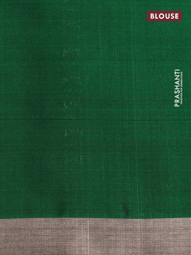 Pure soft silk saree green with zari woven buttas and thread & zari woven border