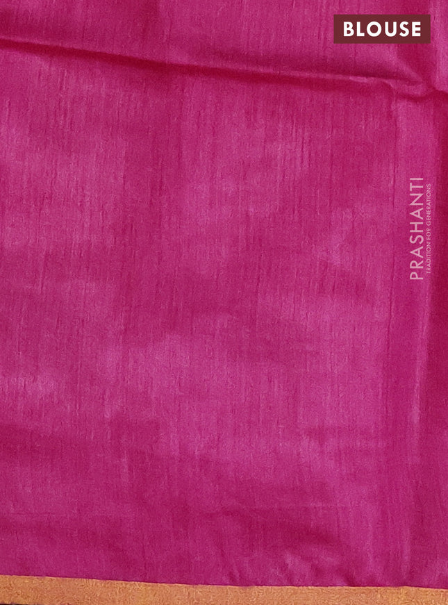 Munga tussar silk saree pink with allover zari woven buttas and zari woven border