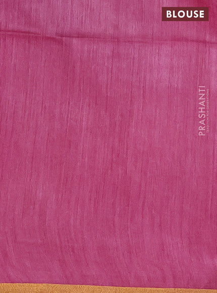 Munga tussar silk saree pink with allover zari woven buttas and zari woven border