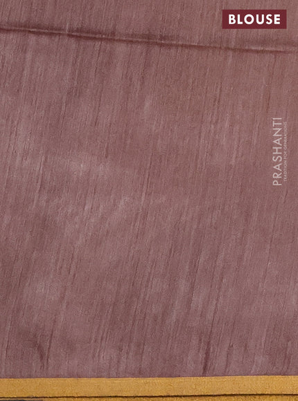 Munga tussar silk saree brown shade with allover zari woven buttas and zari woven border